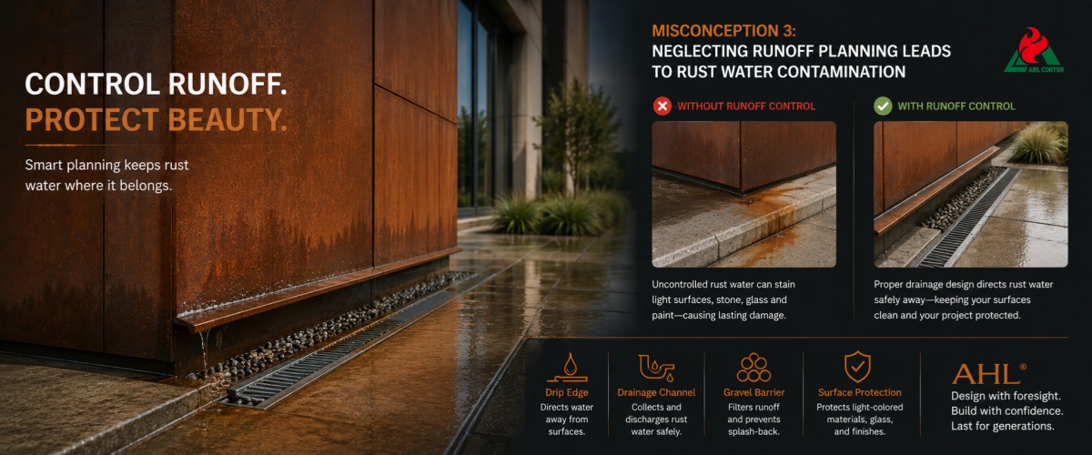 Neglecting Runoff Planning for Corten Steel Siding